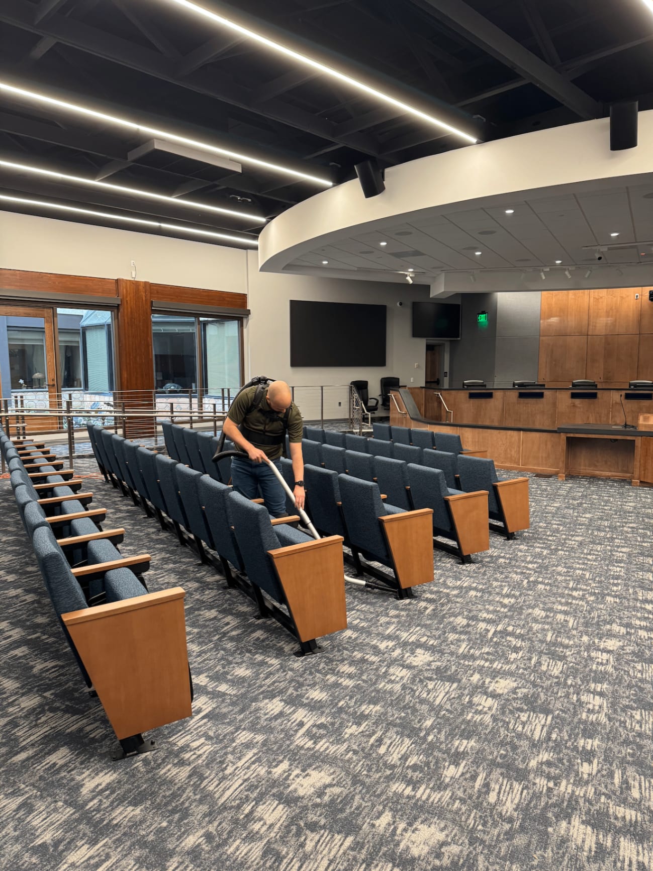 Two Trees Cleaning team professionally cleaning a school facility in Ventura County