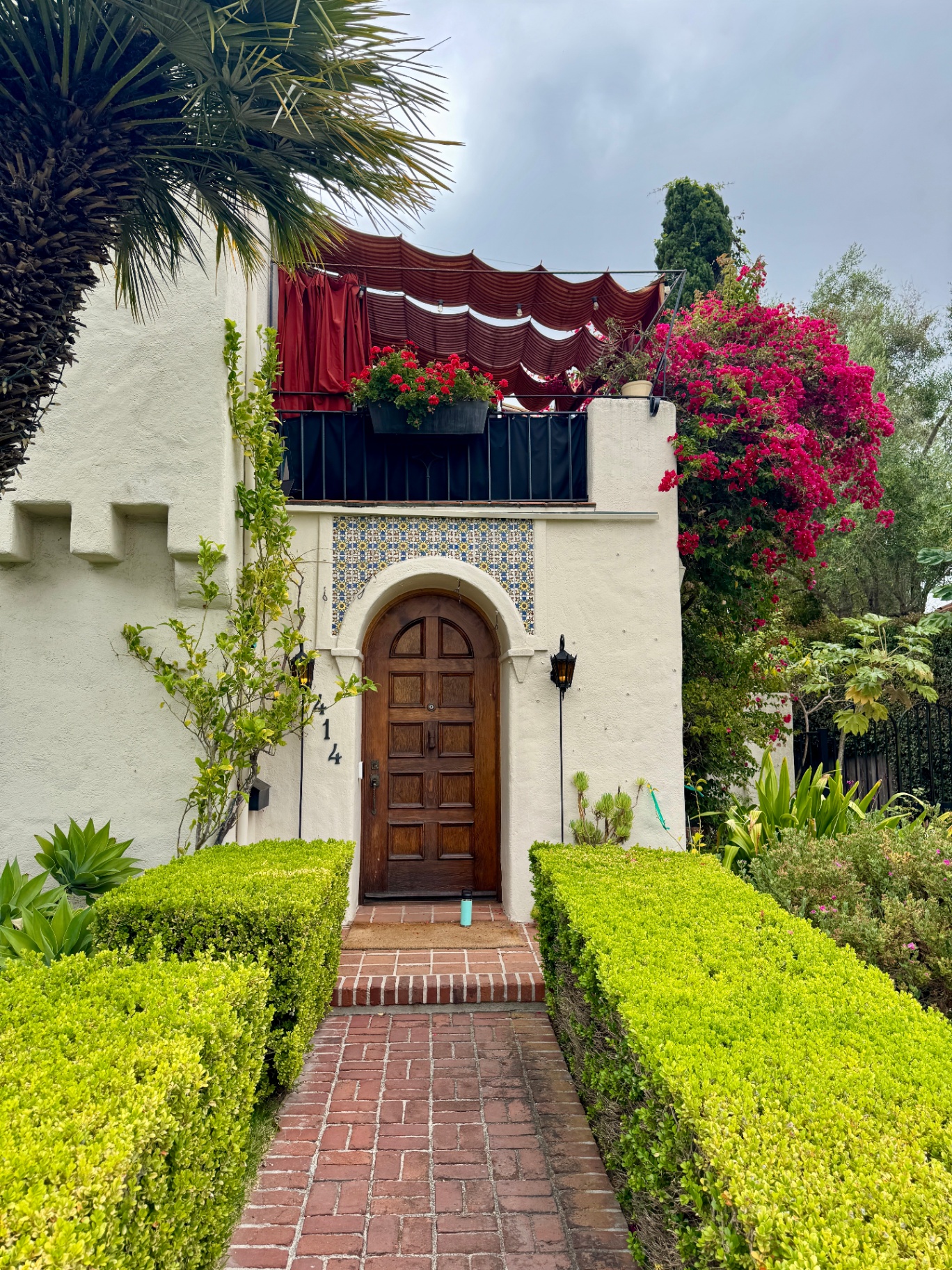 Santa Barbara house cleaning service for Spanish Colonial homes with tile work and bougainvillea landscaping